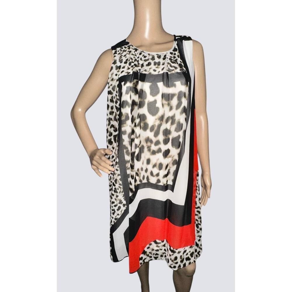 Calvin Klein Leopard Print Shift Dress Size 8